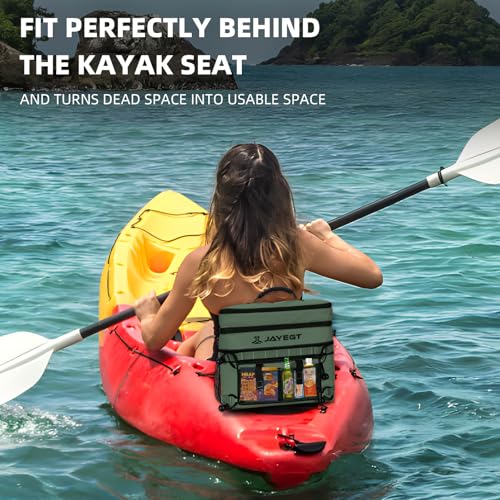 JAYEGT Kayak Cooler Behind Seat - Waterproof Cooler Bag Compatible with Lawn-Chair Seat Kayak，Kayak Accessories Camping Cooler, Portable Ice Chest for Fishing, Beach,Picnic, Trips (Green, Double Layer Bag) - Image 3