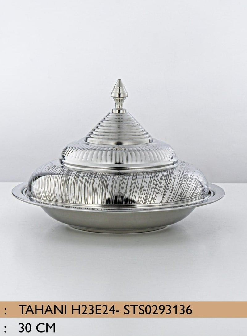 30 CM Tahani Collection Stainless Steel Koozy Tray Silver