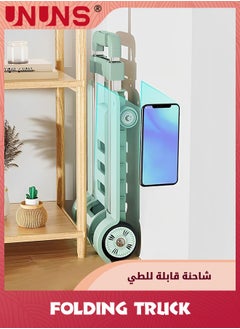 UNUNS Folding Hand Truck Trolley,Heavy Duty Luggage Utility Cart With Rotate 2 Wheels,Telescoping Handle Fold Up Utility With Cord For Moving Shopping Travel  - Image 5