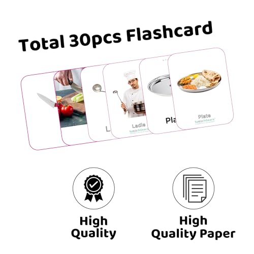 SpeechGears Early Learners Utensils Ultrakids Flash Cards Educational Toys Pack of 30 Cards - Image 3