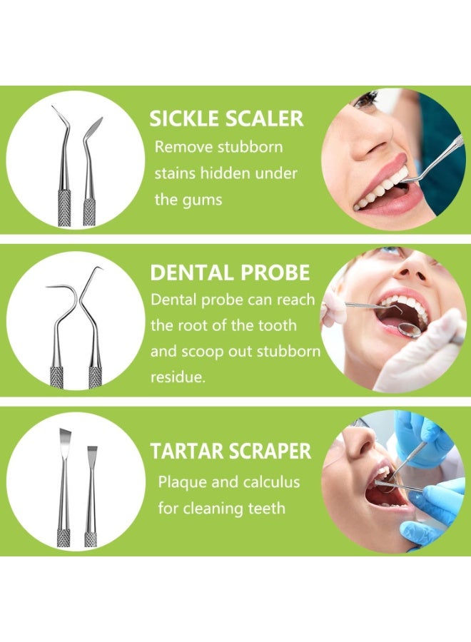 4-Piece Dental Tools, Professional Teeth Cleaning Oral Care Hygiene Kit, Stainless Steel Dental Pick Tooth Scraper Tartar Plaque Remover for Dentist, Personal, Pet Use with Storage Box - Image 3