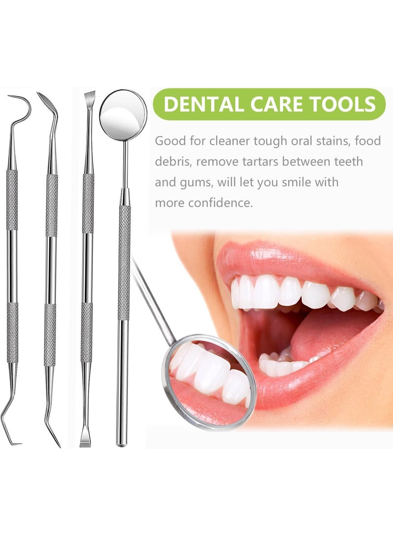 4-Piece Dental Tools, Professional Teeth Cleaning Oral Care Hygiene Kit, Stainless Steel Dental Pick Tooth Scraper Tartar Plaque Remover for Dentist, Personal, Pet Use with Storage Box - Image 5
