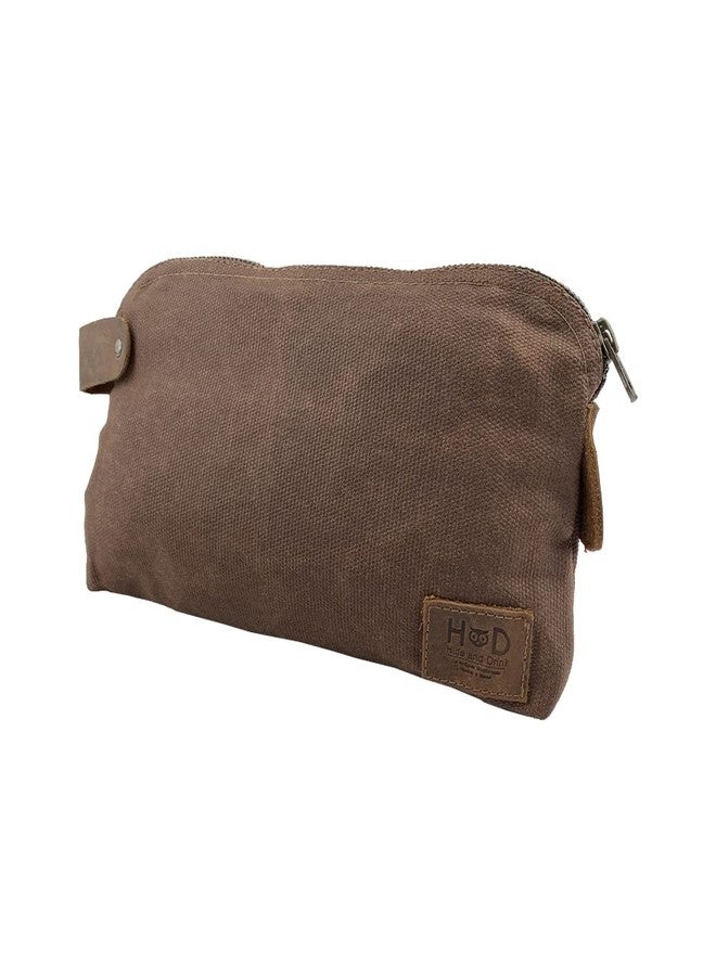 Hide & Drink, Large All Purpose Dopp Kit Utility Bag, Waxed Canvas, Handmade, Honey Bourbon - Image 5