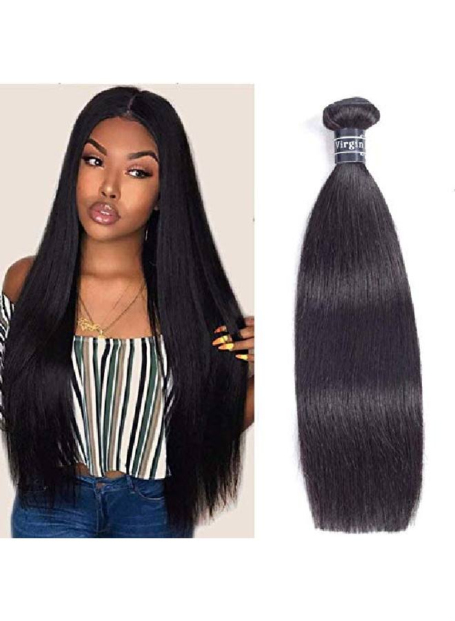Amella حزم شعر برازيلي مستقيم شعر برازيلي بشري عذري حزمة واحدة 20 بوصة لون أسود طبيعي - Image 1