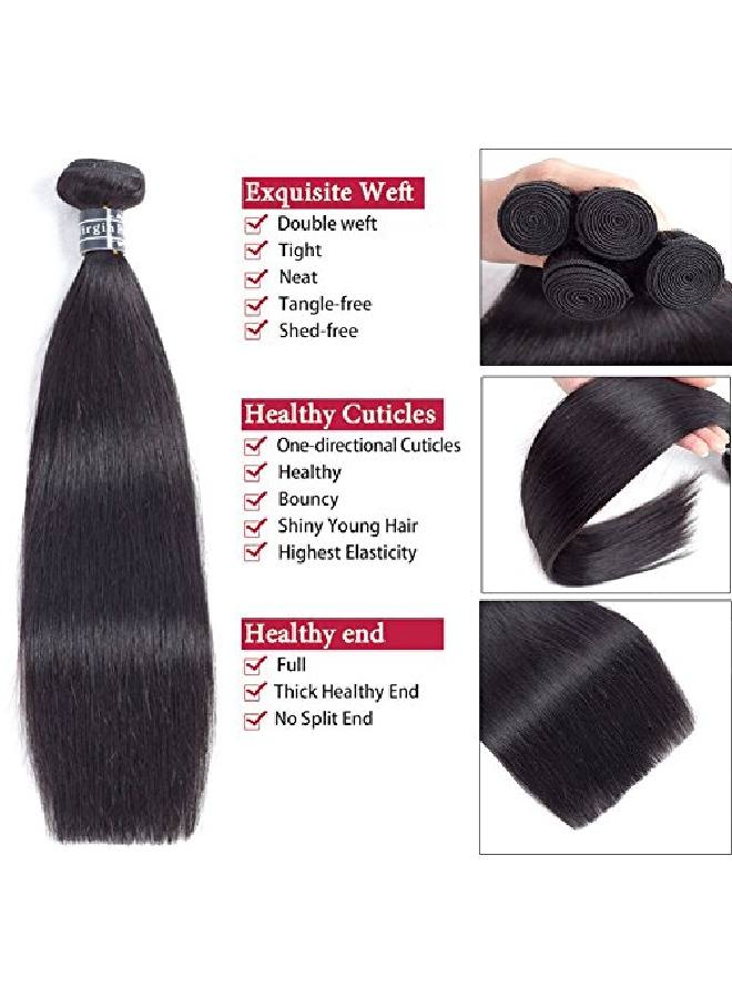 Amella حزم شعر برازيلي مستقيم شعر برازيلي بشري عذري حزمة واحدة 20 بوصة لون أسود طبيعي - Image 4