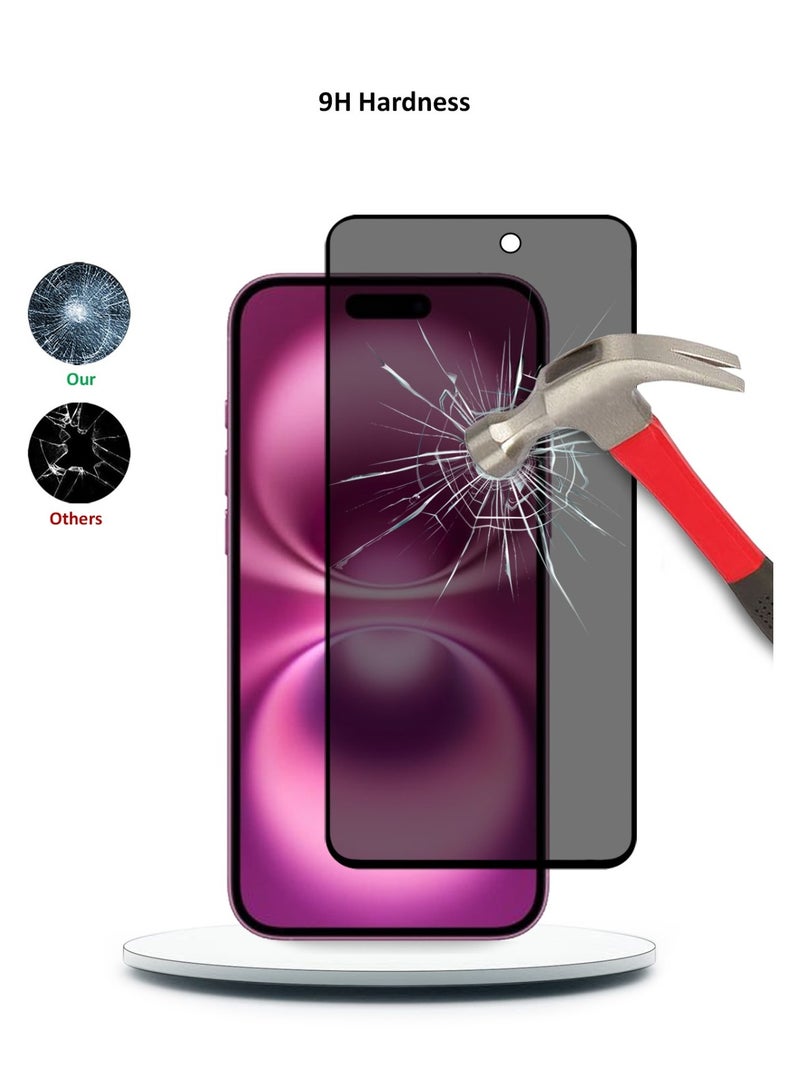 PROMASS حماية شاشة زجاجية مقسّاة 5D للخصوصية لجهاز آبل آيفون 16 بلس - Image 3