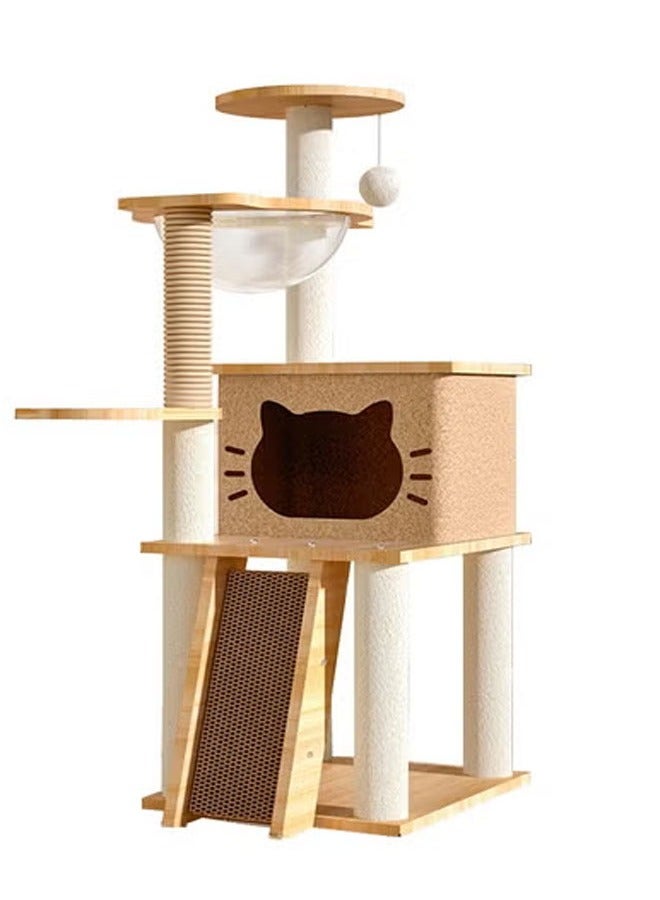 كيكي أثاث سرير على شكل برج شجرة القطط عمود خدش للقطط والمنزل - Image 1
