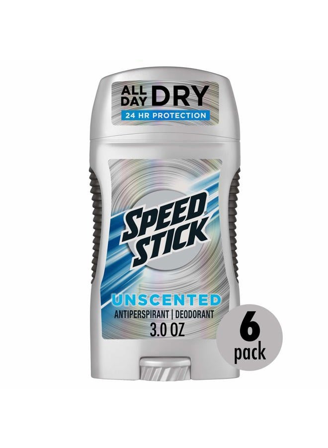Speed Stick مزيل العرق القوي للرجال، بدون رائحة - 3 أونصات، عبوة من 6 (قد يختلف التغليف) - Image 1