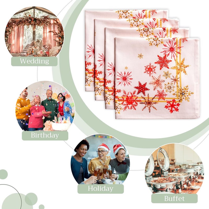 Maison d' Hermine Maison d Hermine Cloth Napkins Set of 4 100 Cotton Everyday Reusable Square Napkins Cloth Washable Dinner Party Wedding Restaurant Crystal Star 20 x 20 - Image 5