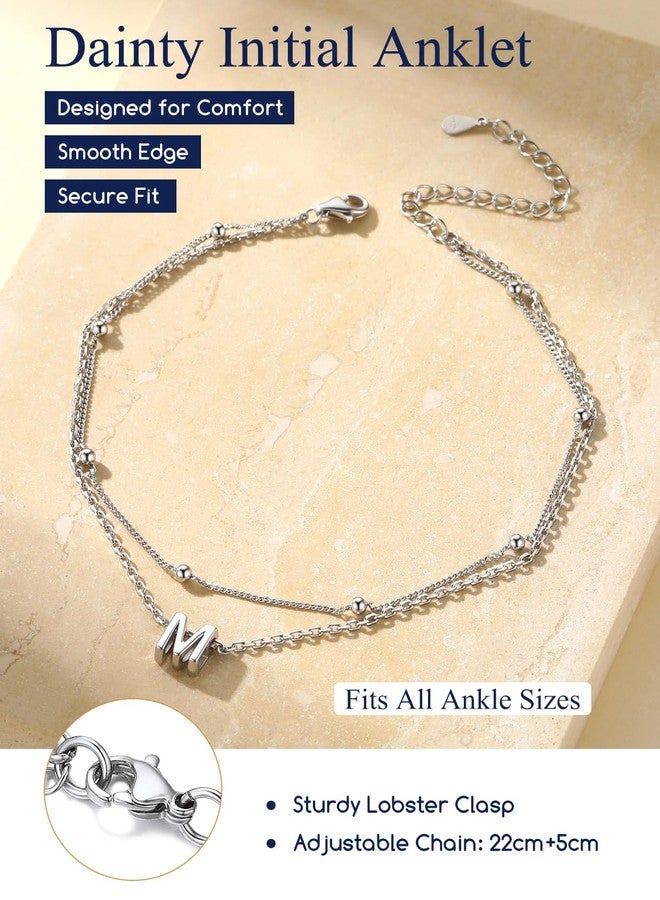 Suplight Anklets Bracelets for Women Sterling Silver Stackable Dainty Initial Ankle Bracelets for Women Non Tarnish Beach Waterproof Foot Chain Letter N (With Gift Box) - Image 5