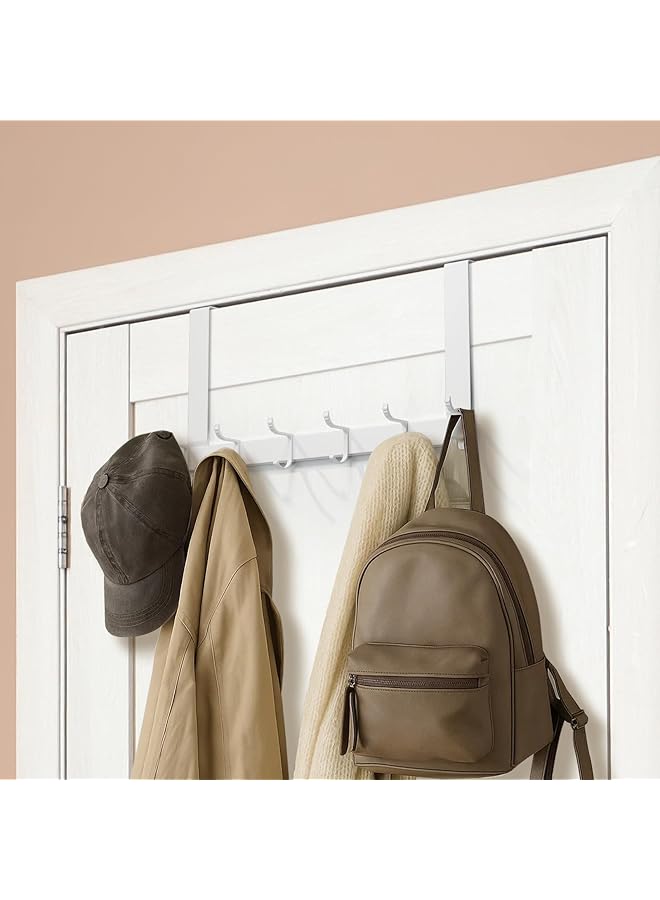 S-TOP Over the Door Hooks, 12-Hook Door Hanger Organizer, Adjustable Hook Spacing Heavy Duty Over Door Hook Metal Rack for Clothes - Image 1