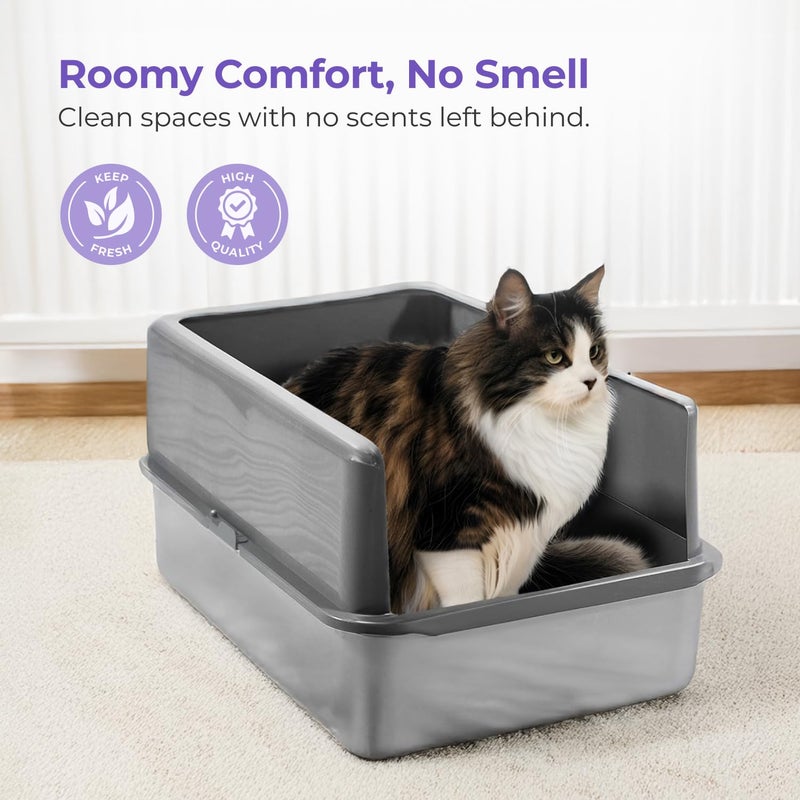 iPrimio XL Cat Litter Box Enclosure - 23"x15"x6" Stainless Steel Litter Enclosure for Big Cats - Cat Litter Box Lid Only Design for Use with XL Pans - Patent Pending Cover Only - Image 4