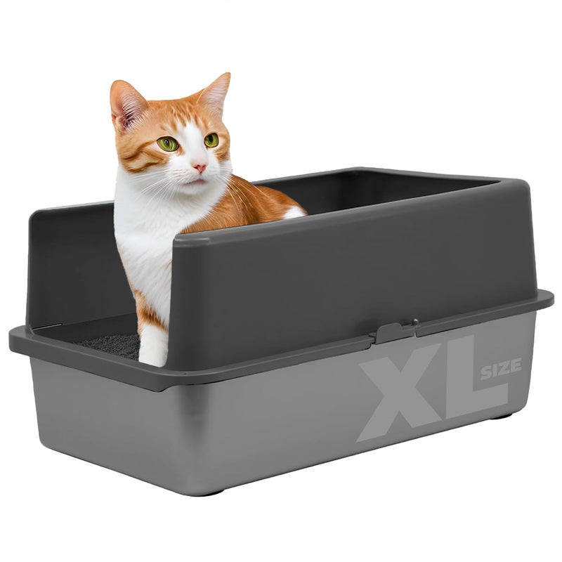 iPrimio XL Cat Litter Box Enclosure - 23"x15"x6" Stainless Steel Litter Enclosure for Big Cats - Cat Litter Box Lid Only Design for Use with XL Pans - Patent Pending Cover Only - Image 1