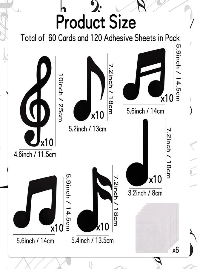 Vuzvuv 60 Pcs Music Notes Cutouts for Party Music Wall Decor,Double-Side Musical Notes Paper Cut Out for Disco Party Decorations for School Bulletin Board Craft Wall Decor - Image 2