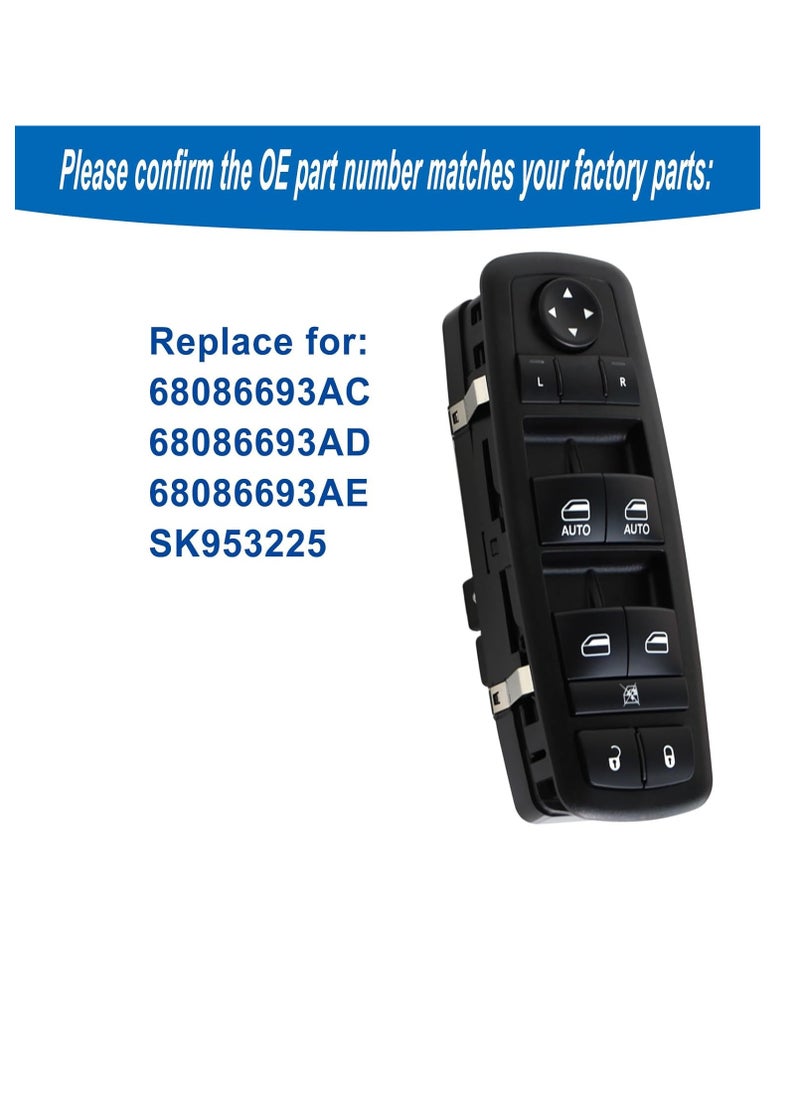 Generic Black Color Power Master Window Control Switch 68086693AC 68086693AD For Dodge Durango 3.6L 5.7L 2011 2012 2013  - Image 2