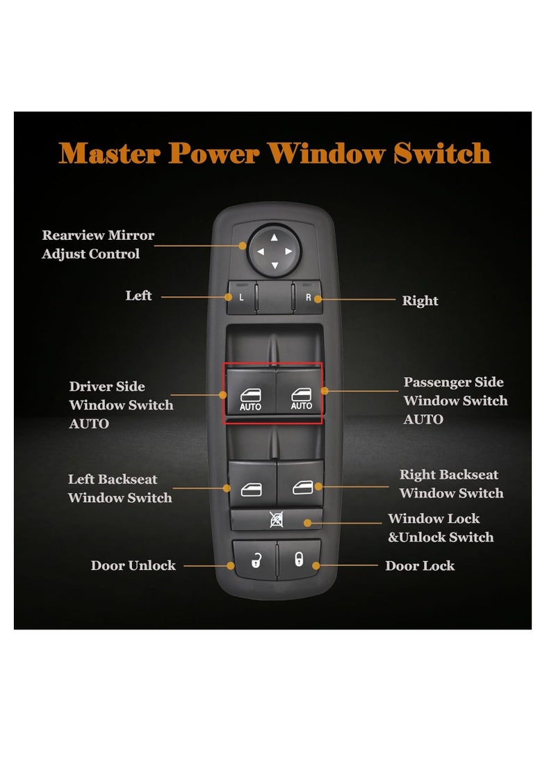 Generic Black Color Power Master Window Control Switch 68086693AC 68086693AD For Dodge Durango 3.6L 5.7L 2011 2012 2013  - Image 4