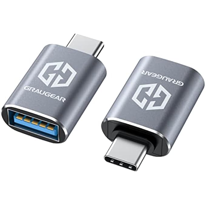 GRAUGEAR | 2 PIECES | USB TO USB-C ADAPTER | DOUBLE SIDES USB-C | 10 GBIT/S DATA TRANSFER USB 3.2 GEN 2 | TYPE-A FEMALE TO TYPE-C® MALE | USB-C TO USB 3.1 GEN2 | G-AD-ATC-10G-2 - Image 1