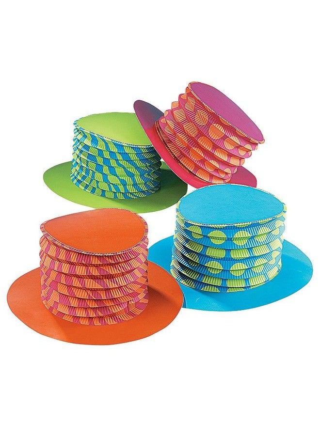 Fun Express - طقم قبعات حفلات أكورديون مكون من 12 مزينة لحفلة شاي المجنون - Image 1