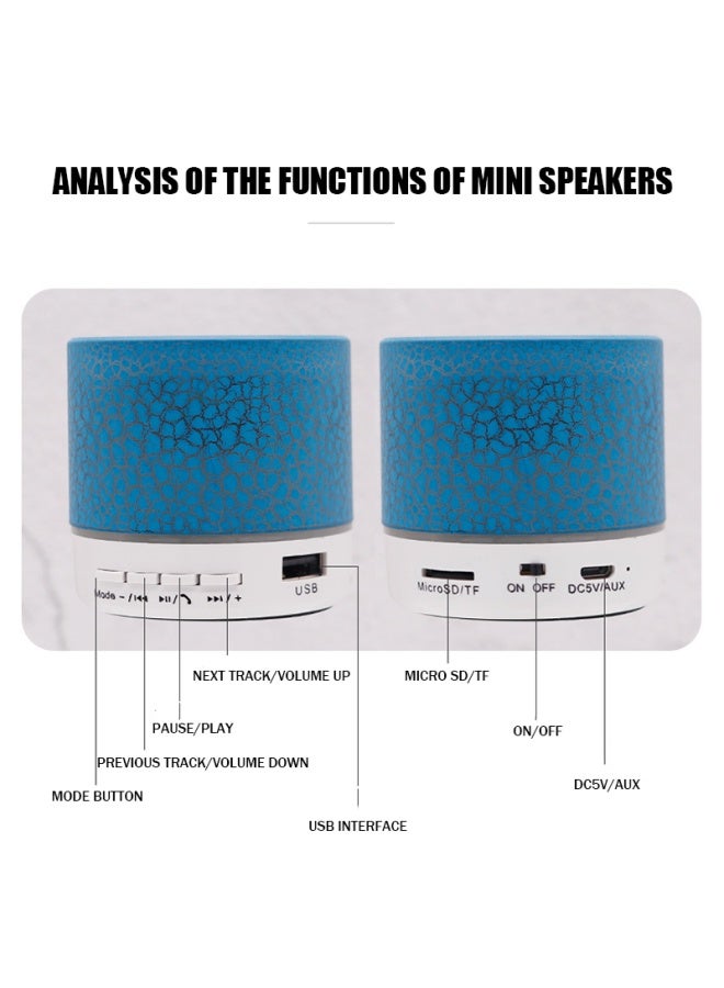 Mini Crack Bluetooth speaker, portable card slot subwoofer speaker with LED lighting and wireless function - Image 3