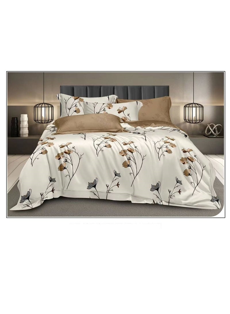 King size comforter set duvet insert 6 pieces set, 1 fixed duvet, 1 bed sheet, 4 pillow cover, size 220*240 soft comforter com59