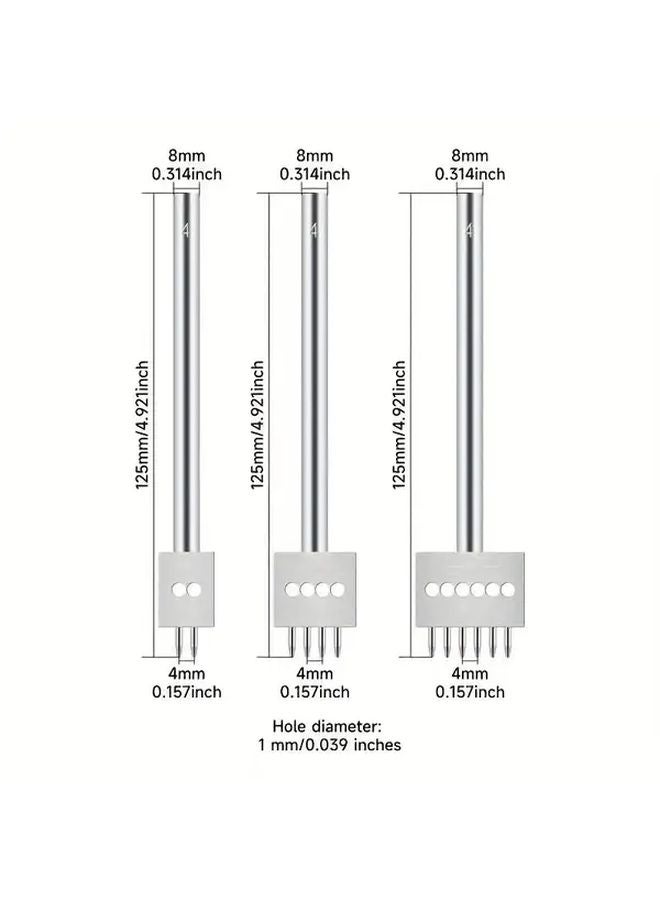 3pcs Hand Leather Manual Iron Hole Punch Round And Diamond Cutting For Imitation Leather Goods - Image 3