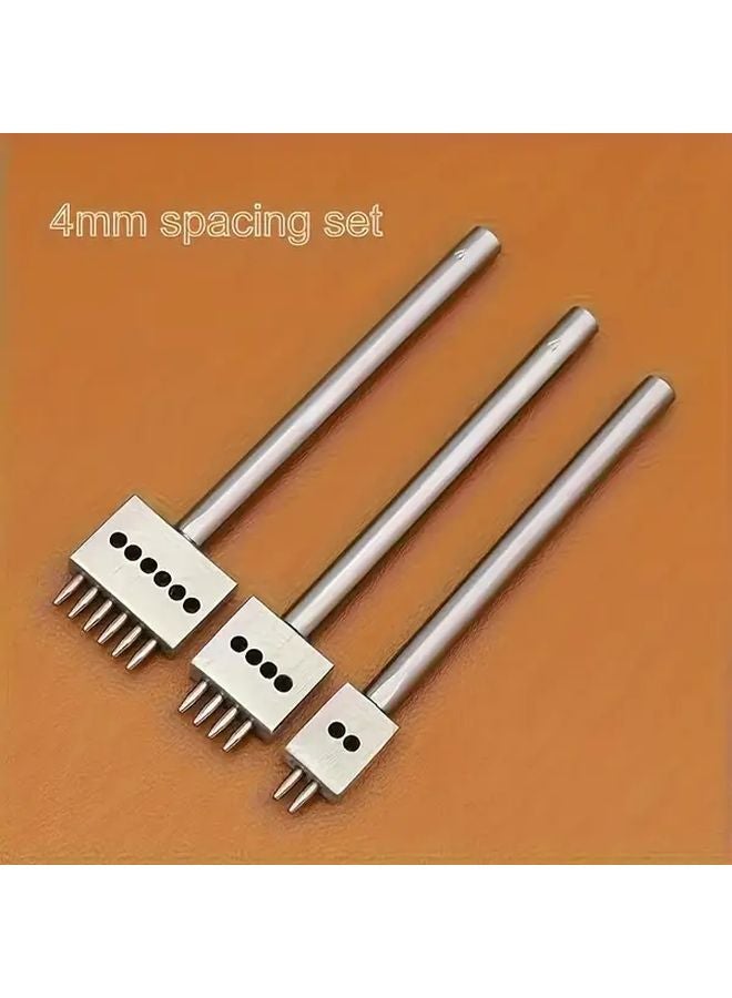 3pcs Hand Leather Manual Iron Hole Punch Round And Diamond Cutting For Imitation Leather Goods - Image 2