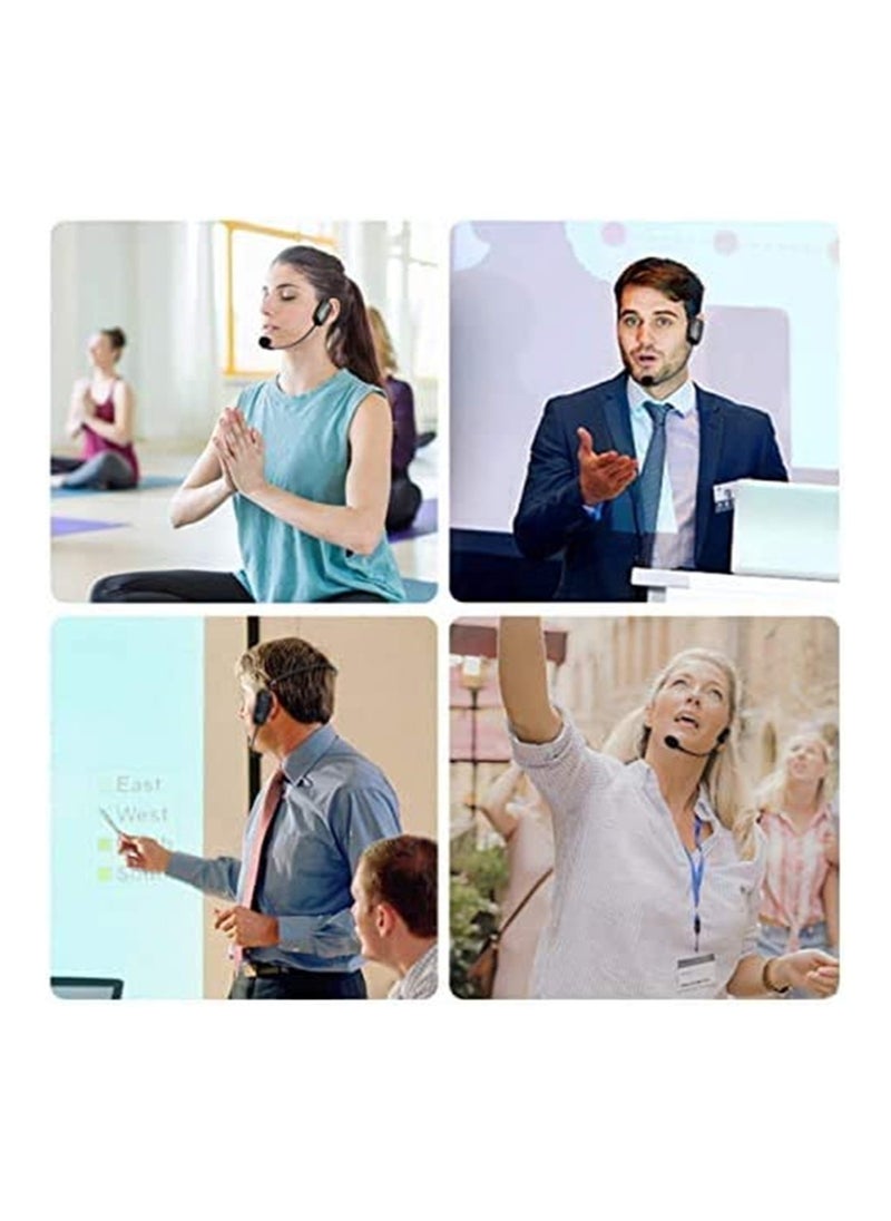 Mike Music - Wireless Headset Microphone – 2.4G Rechargeable, Noise Reduction, with Receiver & 3.5mm/6.35mm Adapter, for Teaching, Fitness, Tour Guide – Black - Image 1