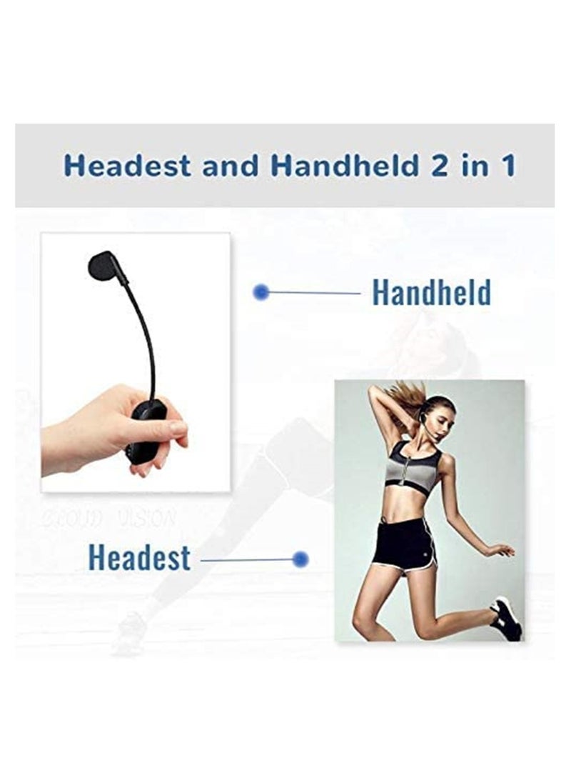 Mike Music - Wireless Headset Microphone – 2.4G Rechargeable, Noise Reduction, with Receiver & 3.5mm/6.35mm Adapter, for Teaching, Fitness, Tour Guide – Black - Image 1