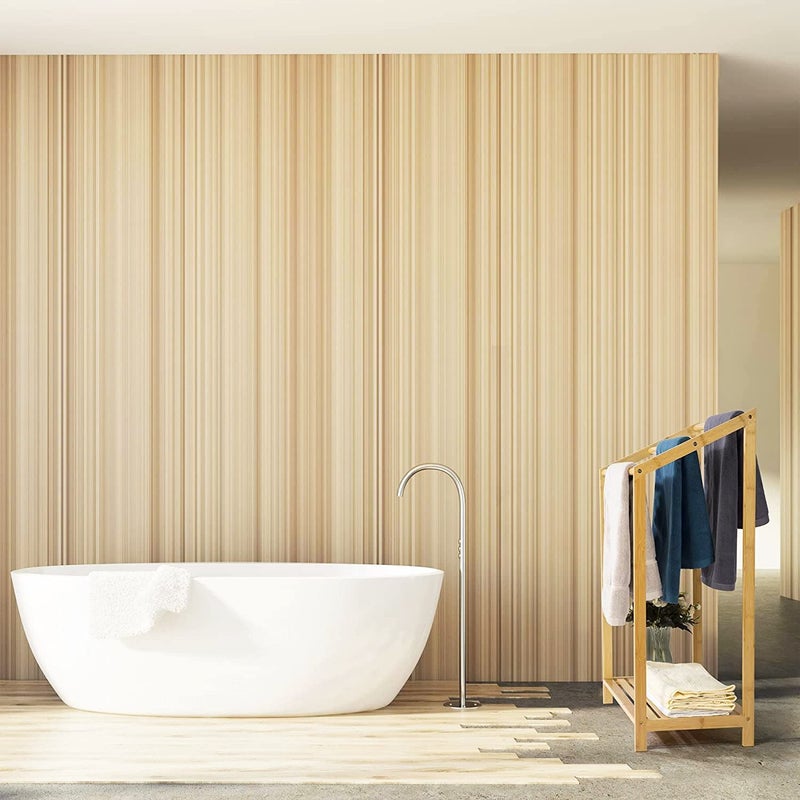 Multiple Tier Freestanding Towel Rack Stylish Elegant Wood Bathroom Towel Drying Stand Holder with Bottom Storage Shelf for Storing Washcloths Slipper Toiletries Ladder for Corners Poolside  - Image 4