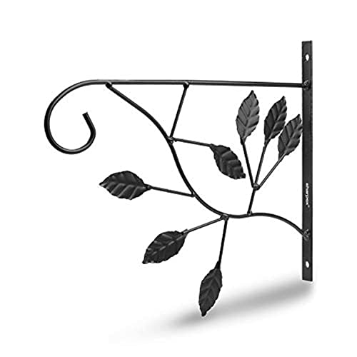 Sharpex Wall Mounted Metal Bracket | Decorative Wall Hook Plant Hanger for Hanging Pots, Bird Feeders, Flower Baskets, Planters, Lanterns, Lamps, and Wind Chimes for Indoor/Outdoor Use (Black, 1 Pc) - Image 1