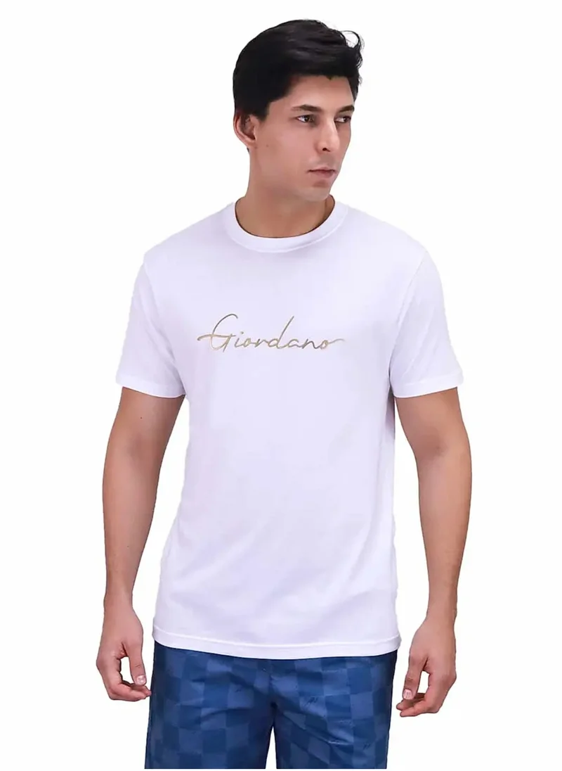 جيوردانو Men's Premium Signature T-Shirt - White