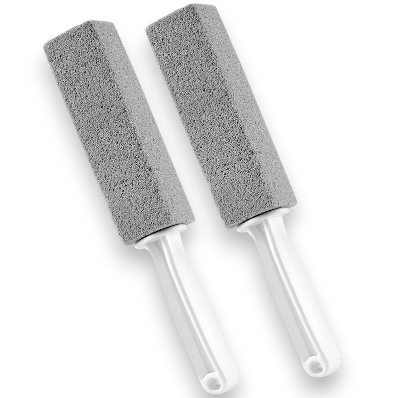 SIMESTICH Toilet Cleaner Brush with Handle | Pumice Stone for Toilet, Bathtub & Sink Cleaning | Scrubbing Tool for Grill & Tile Surfaces (Pack of 3) - Image 1