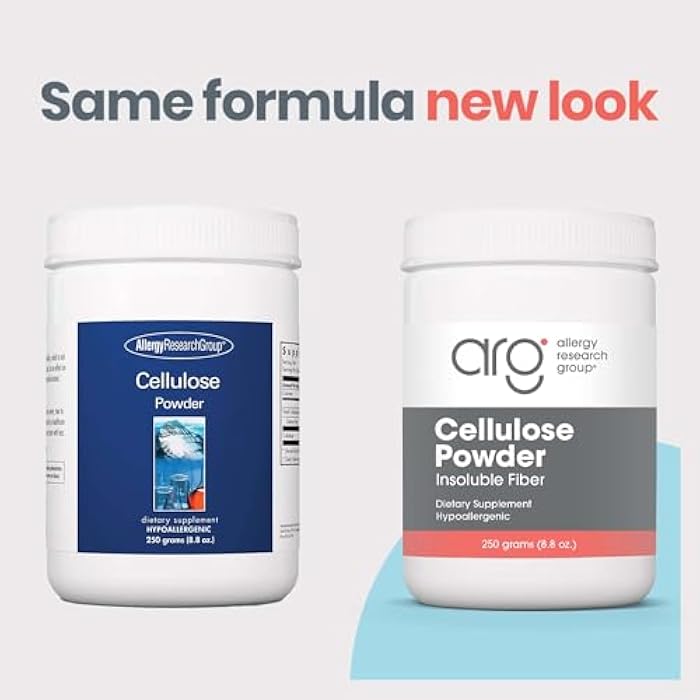 Allergy Research Group Cellulose Powder - Microcrystalline Cellulose Powder, 2000mg Insoluble Fiber Supplement, Powdered Cellulose, Non-Fermentable, Hypoallergenic - 8.8 Oz - Image 2