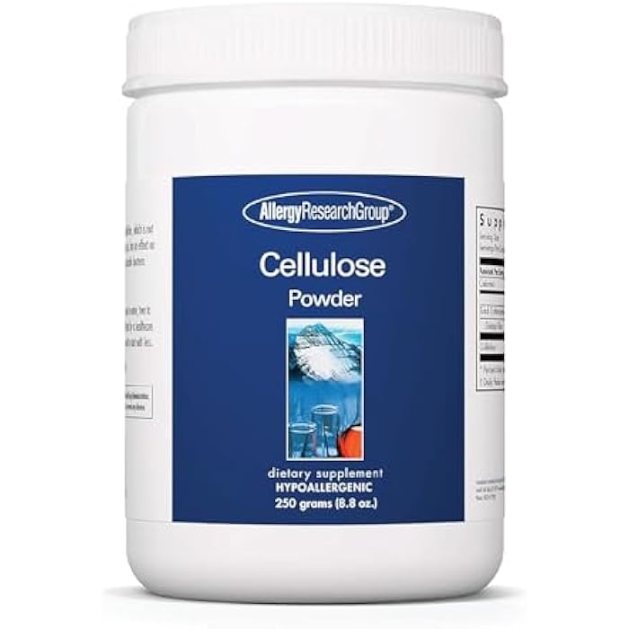 Allergy Research Group Cellulose Powder - Microcrystalline Cellulose Powder, 2000mg Insoluble Fiber Supplement, Powdered Cellulose, Non-Fermentable, Hypoallergenic - 8.8 Oz - Image 1