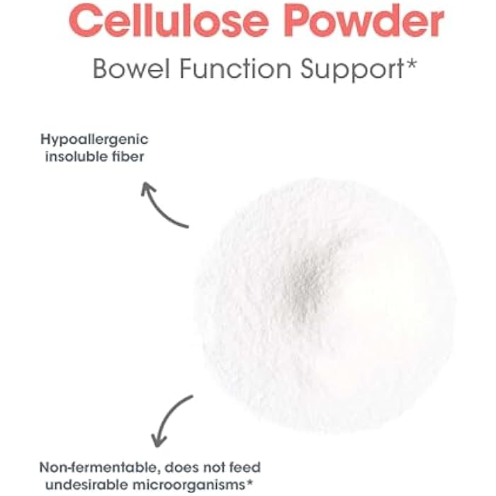 Allergy Research Group Cellulose Powder - Microcrystalline Cellulose Powder, 2000mg Insoluble Fiber Supplement, Powdered Cellulose, Non-Fermentable, Hypoallergenic - 8.8 Oz - Image 5