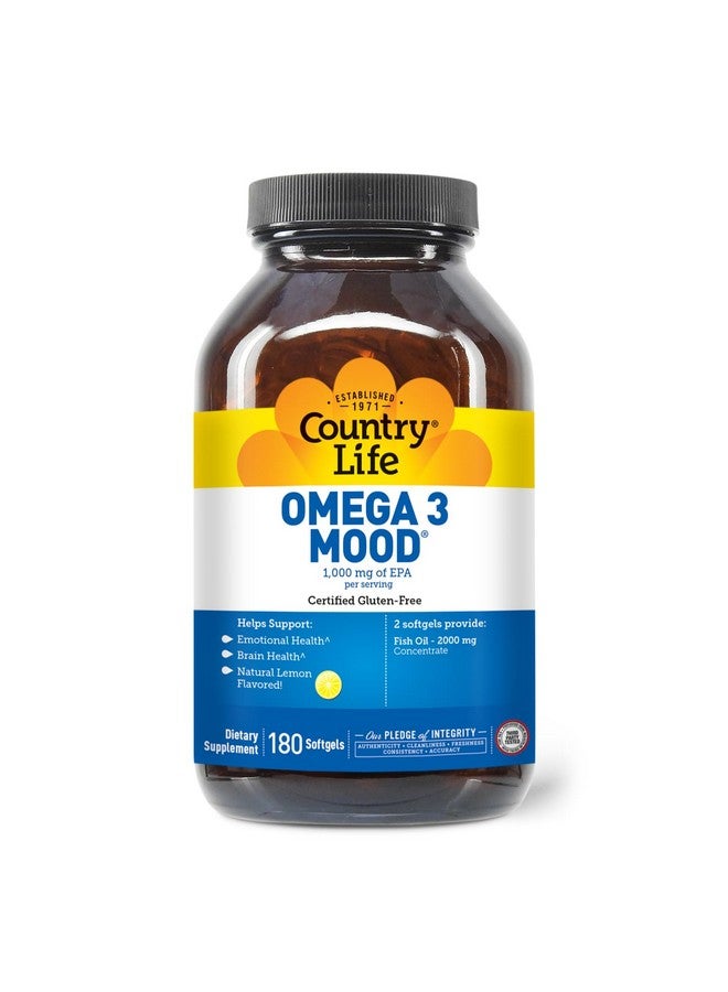 Country Life Omega 3 Fish Oil Supplement - High Concentration EPA and DHA Omega 3 Fatty Acids - 2000mg Fish Oil for Emotional Health, Mood Support, and No Fish Taste - Natural Lemon Flavor - Image 2