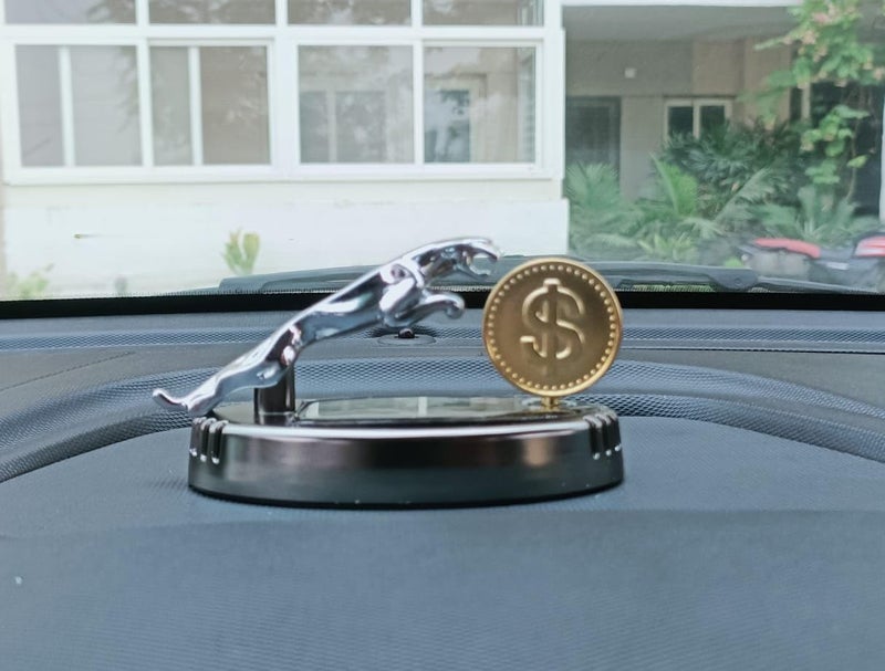 YOURKARTS.COM Jaguar Solar Dashboard Car Perfume – Decorative Dashboard Freshener with Stylish Aroma Diffusion for a Luxurious Ride car accessories 2025 (Black, Standard) - Image 2