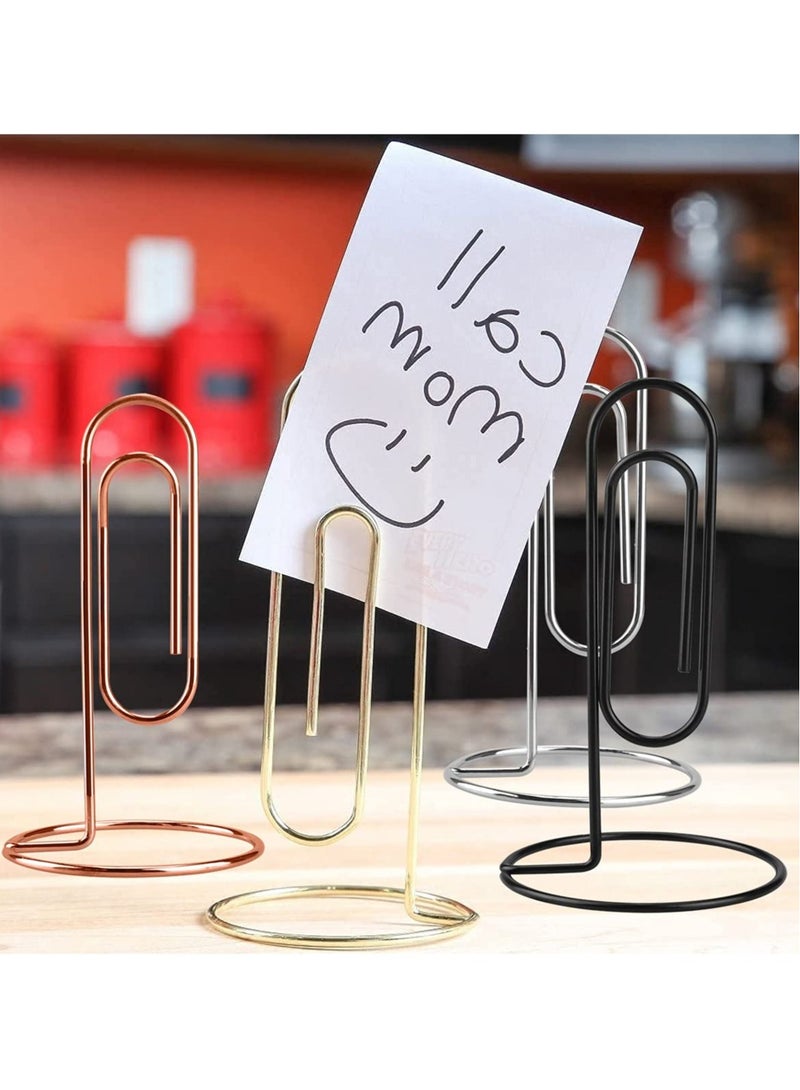 KASTWAVE 4Pcs Desktop Memo Holder, Place Card Holder, Office Stand Memo Holders, Photo Clip Holder Stand, Table Number Holder Place Card Paper Menu Stand (4 color) - Image 2