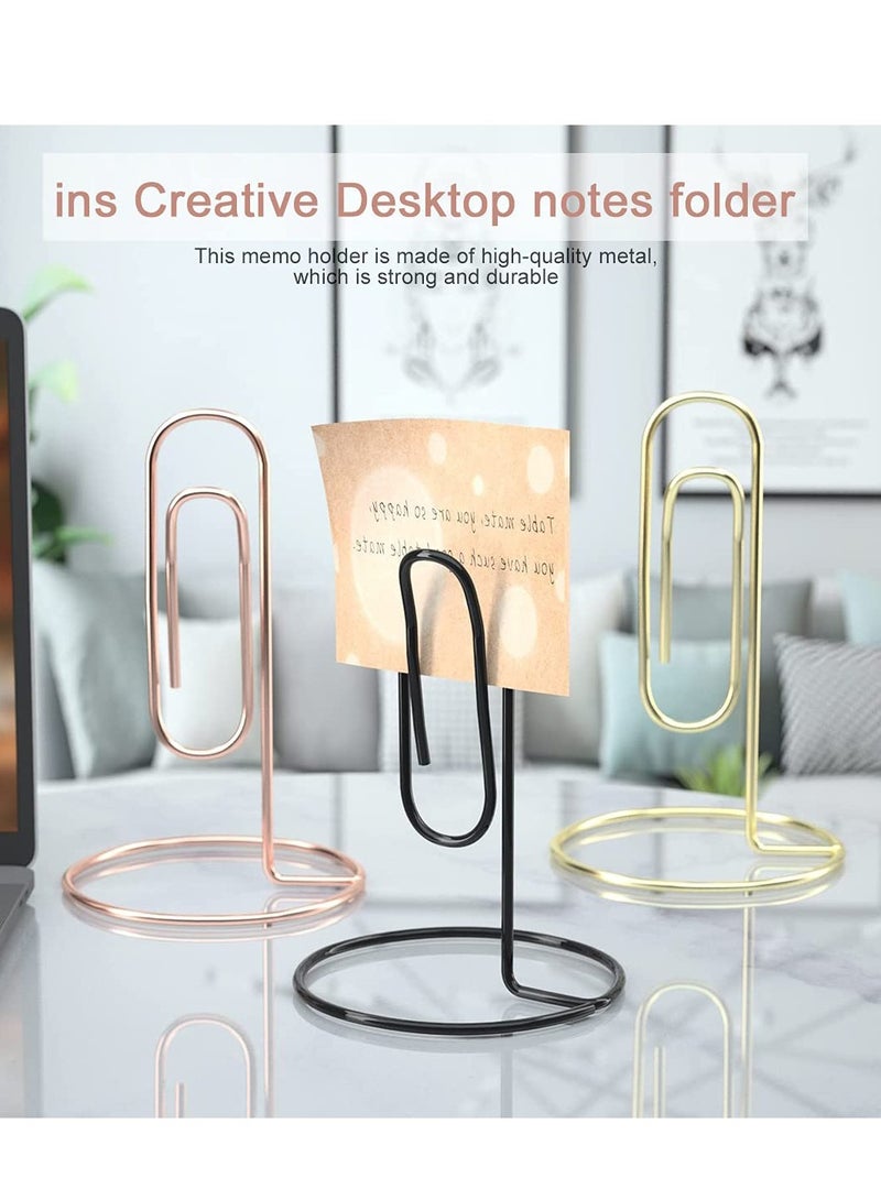 KASTWAVE 4Pcs Desktop Memo Holder, Place Card Holder, Office Stand Memo Holders, Photo Clip Holder Stand, Table Number Holder Place Card Paper Menu Stand (4 color) - Image 3