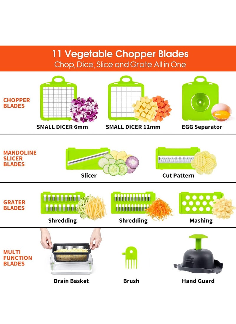 Arabest Vegetable Chopper, Pro Onion Chopper, 15 in 1Multifunctional Food Chopper, Kitchen Vegetable Slicer Dicer Cutter,Veggie Chopper With 8 Blades,Carrot and Garlic Chopper With Container  - Image 2