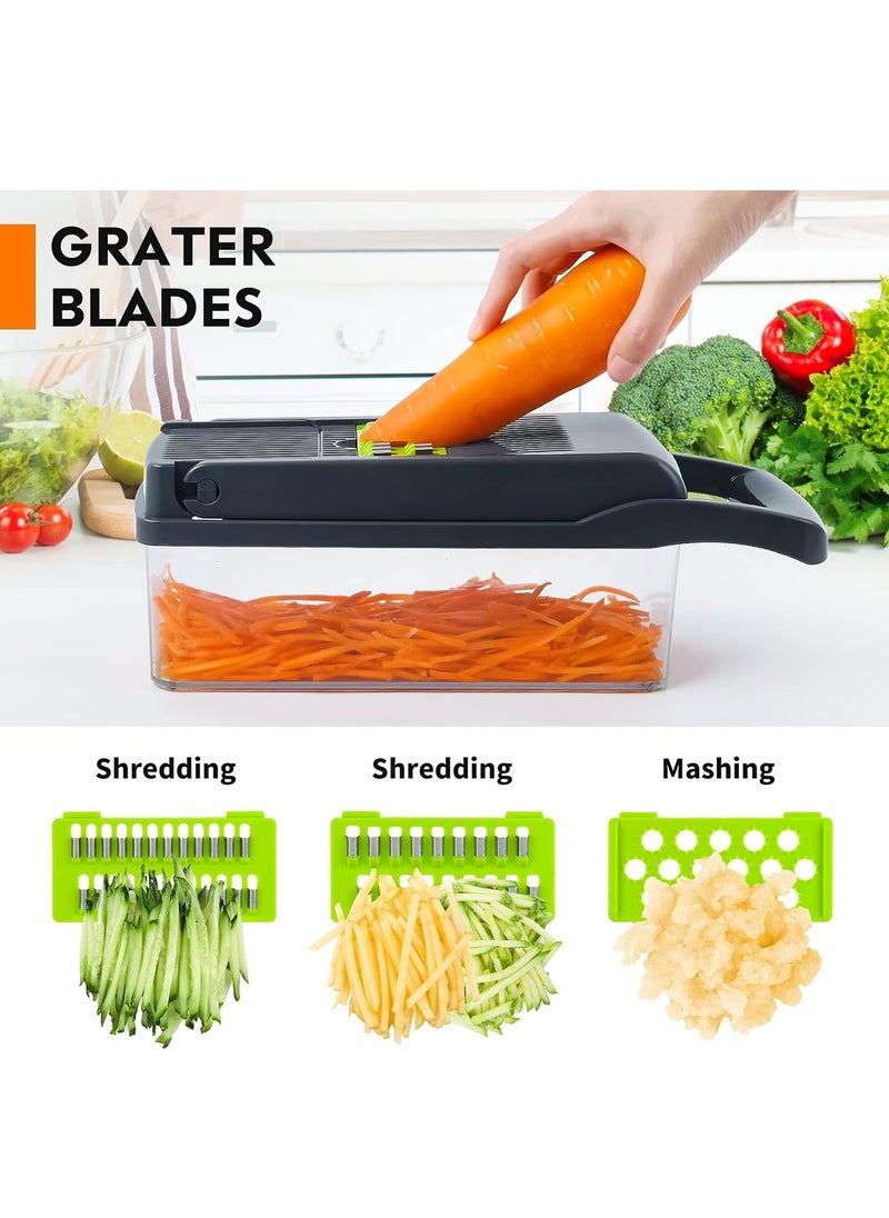 Arabest Vegetable Chopper, Pro Onion Chopper, 15 in 1Multifunctional Food Chopper, Kitchen Vegetable Slicer Dicer Cutter,Veggie Chopper With 8 Blades,Carrot and Garlic Chopper With Container  - Image 4