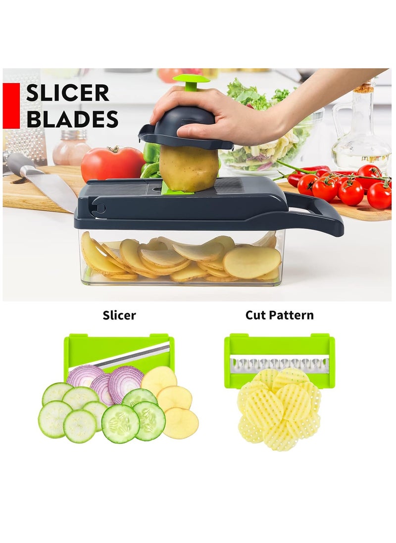 Arabest Vegetable Chopper, Pro Onion Chopper, 15 in 1Multifunctional Food Chopper, Kitchen Vegetable Slicer Dicer Cutter,Veggie Chopper With 8 Blades,Carrot and Garlic Chopper With Container  - Image 5