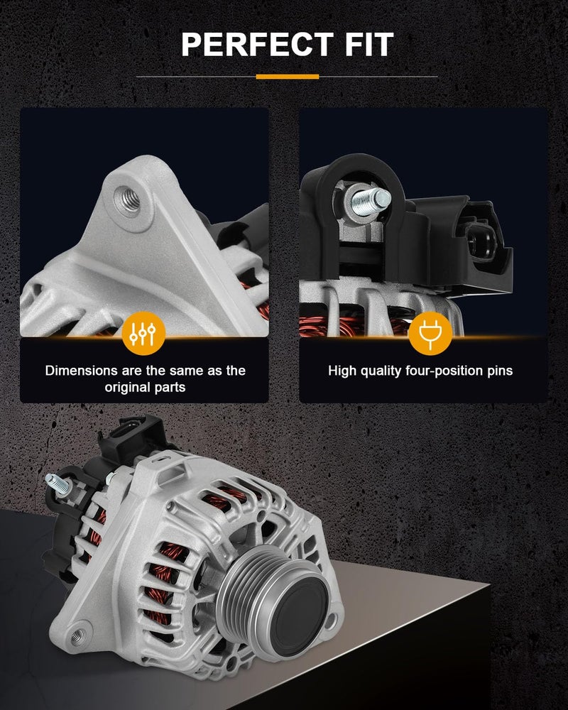 ROADFAR بديل مولد كهربائي جديد من ROADFAR لهيونداي إيلانtra 2011-2017، لهيونداي إيلانtra كوبيه 2013-2014، لهيونداي إيلانtra GT 2013-2014، لكيا فورت 2014-2016، لكيا سول 2012-2013 - Image 4