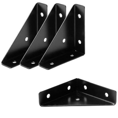 Serplex® 4Pcs Corner Braces Angle Brakets Steel L-Brackets 90°C Shelf Support Corner Braces, Triangle Furniture Right-Angle Joints Brackets, Corner Desk Connector for Bed Cabinet (Screws Not Included) - Image 1