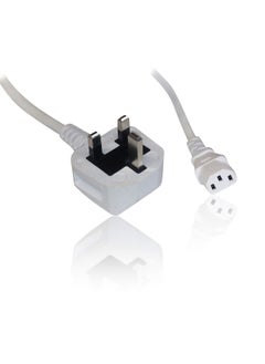 DKURVE White Desktop Power Cable 250V 13A Monitor Power Cord 3 Pin UK Main Leads Universal AC Power Cord Replacement for PC Computer Printer DKURVE  - Image 3