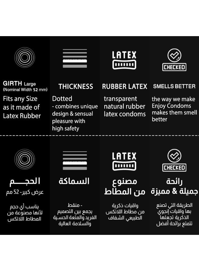 إنجوي كوندومز إنجوي كوفي المميزة | تأخير + منقطة + مضلعة + نكهة القهوة | لاتكس طبيعي مميز | متعة طويلة الأمد وإحساس إضافي | 12 قطعة - Image 5