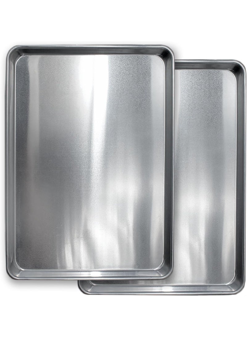 Commercial Quality Aluminum Baking Sheet Pan Set of 2, Half Sheet 18x13 Inch, Heavy Duty Thick Gauge, Rust & Warp Resistant Cookie Sheet for Oven - Image 1