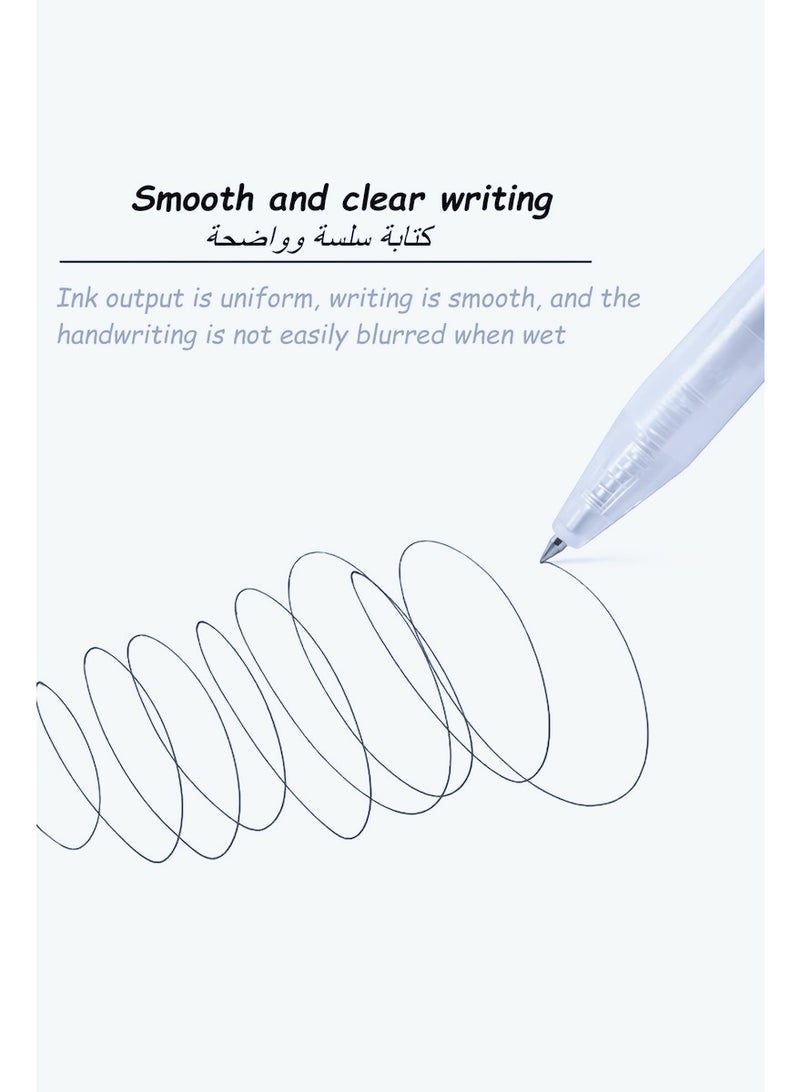 MUJI 10PCS Gel Pens, 0.5MM Retractable Rollerball Pens Fast Drying blue ink Smooth Pens Knock Type Premium Rollerball Pen for Writing Note Taking School & Office Stationery Supply - Image 2