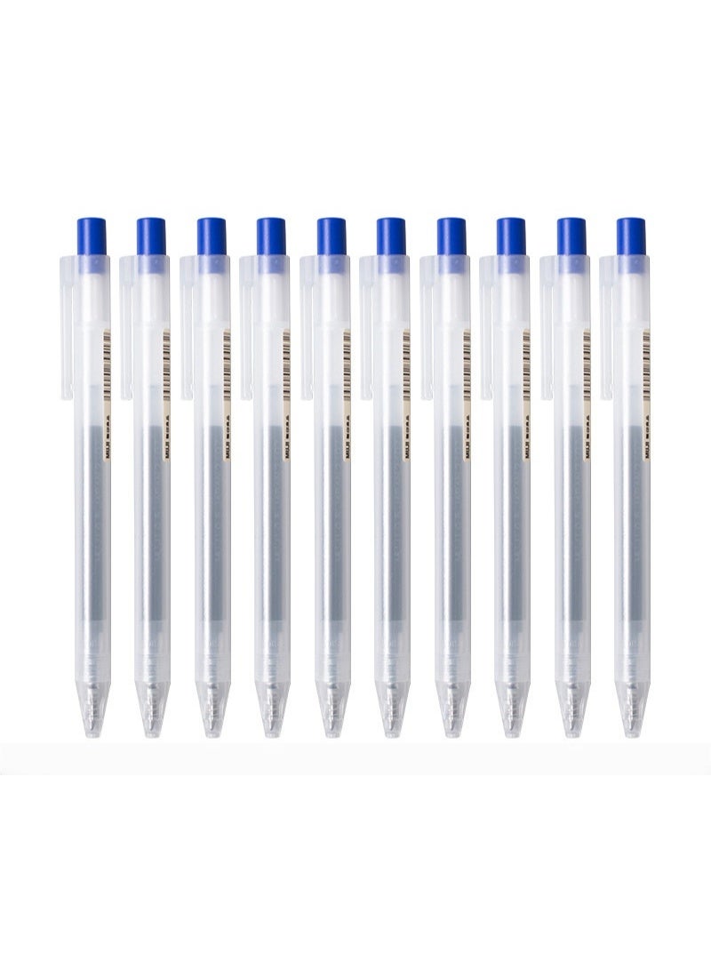 MUJI 10PCS Gel Pens, 0.5MM Retractable Rollerball Pens Fast Drying blue ink Smooth Pens Knock Type Premium Rollerball Pen for Writing Note Taking School & Office Stationery Supply - Image 1