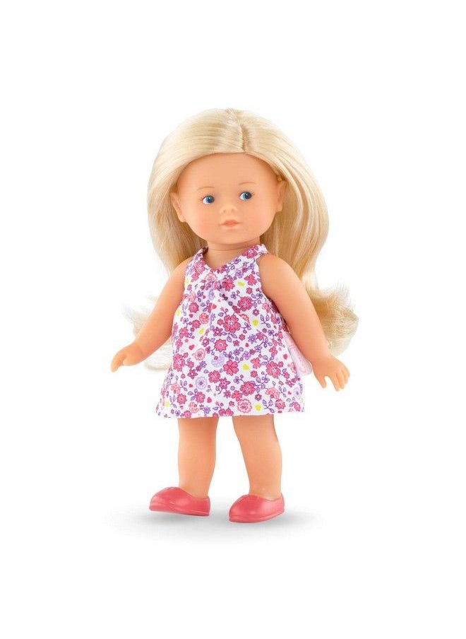 Corolle Mini Corolline Rosy 8" Doll With Blond Hair And Floral Dress For Kids Ages 3 Years And Up  - Image 4